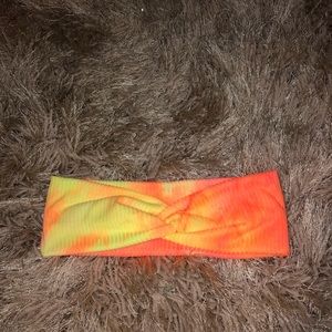 Orange yellows twist headband